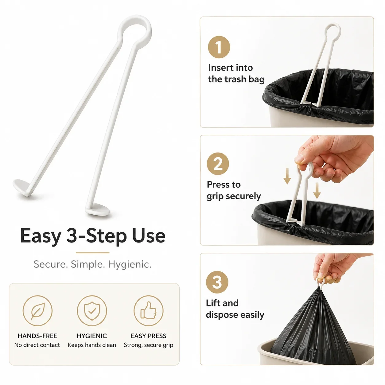Press-Type Garbage Clamp for Pregnant Women, Long Handle Non-Slip Litter Picker, Flat Mouth Trash Grabber