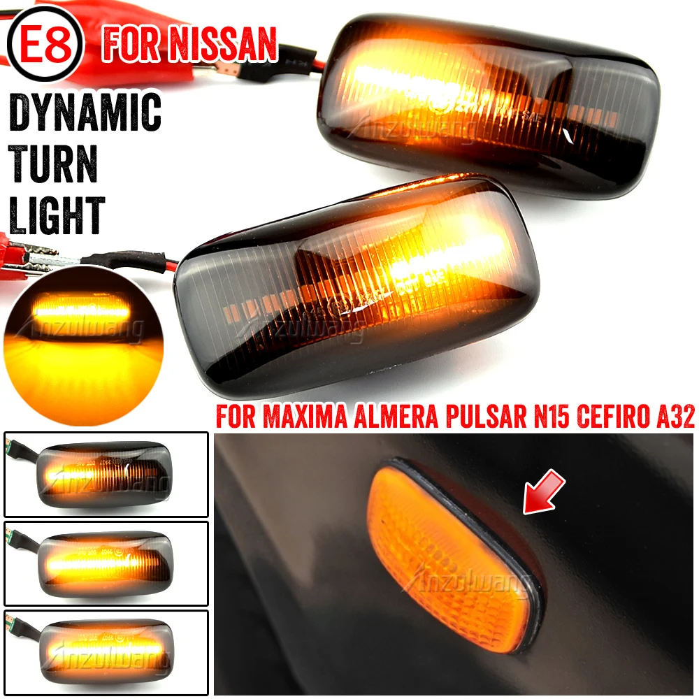 

For Nissan Maxima Almera Pulsar N15 Cefiro A32 1995 1996 1997 1998 1999 2000 LED Dynamic Blinker Side Marker Turn Signal Light