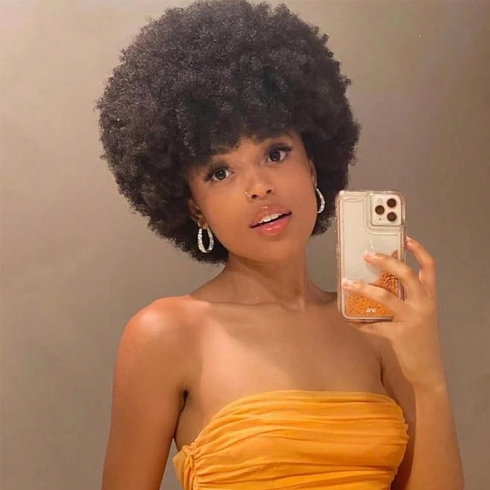 الأفرو غريب مجعد بوب شعر مستعار اللون الطبيعي شعر مستعار شعر الإنسان جاهز للارتداء 200% الكثافة بأسعار معقولة ريمي شعر مستعار بشري رقيق للنساء