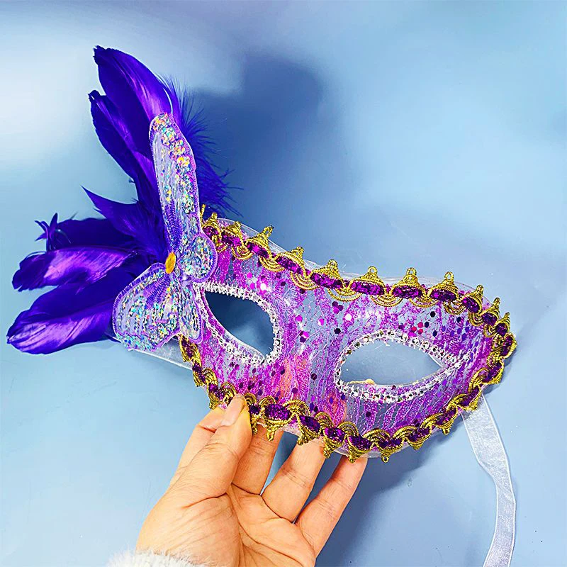 Feather Flowers Women Masquerade Masks Lace Fashion Sweet Sexy Halloween Carnival Easter Party Christmas Prom Wedding Black Gold