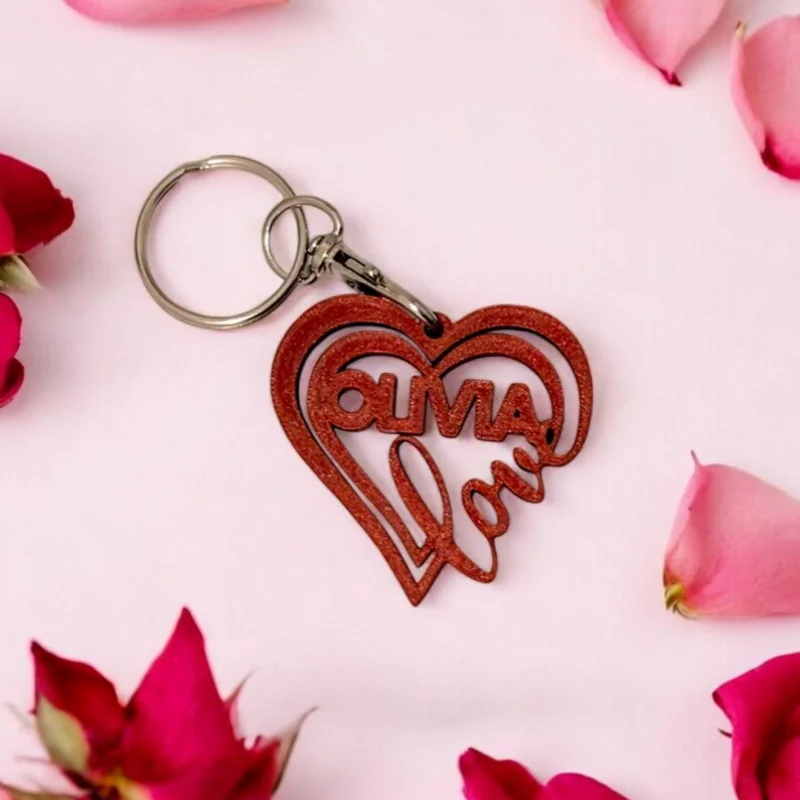 Custom Name Heart Keychain With Name and Love Personalized Romantic Gift for Him or Her Unique Keyring