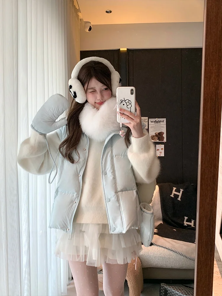 

Юбка-трапеция Acaine Original Flavor Milk Cake Skirt, женская зимняя юбка с высокой талией, универсальная, милая, короткая, сетчатая, в стиле платья.