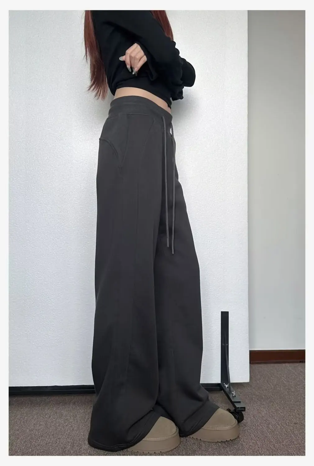 Casual Gray Sweatpants Women Wide Leg Black Joggers Classic Baggy Streetwear Oversized Sports Female Trousers All-match