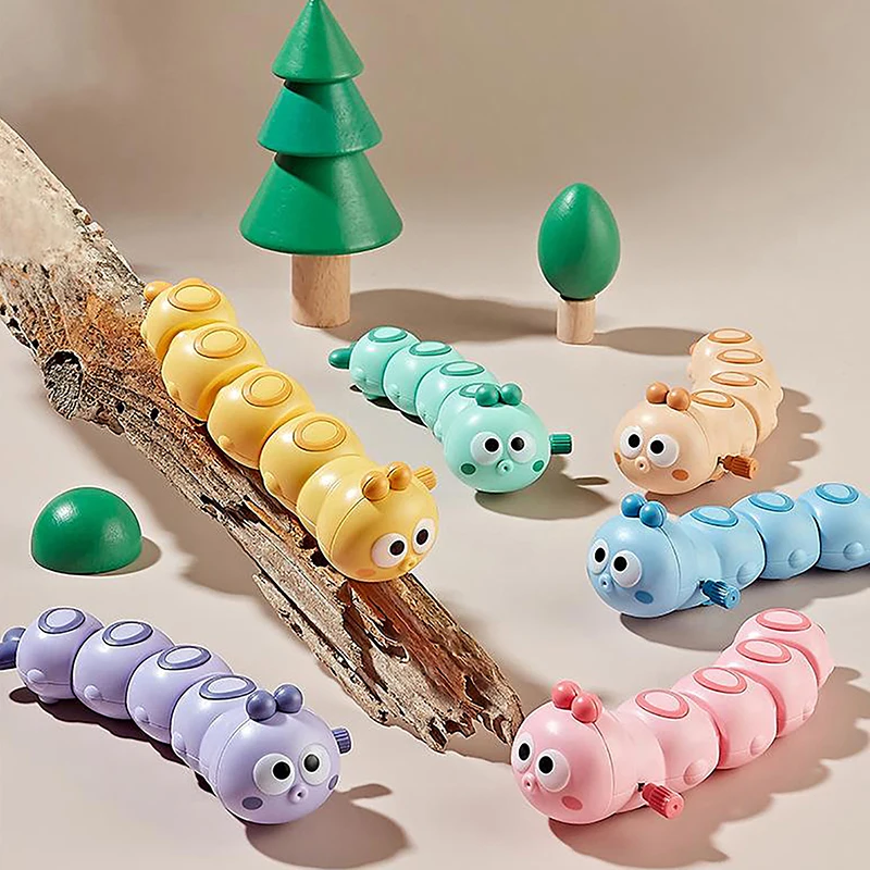 1 Piece Cute Cartoon Clockwork Animals Wind Up Toys For Children Caterpillar Shape Crawling Toy Baby Gift For Kids