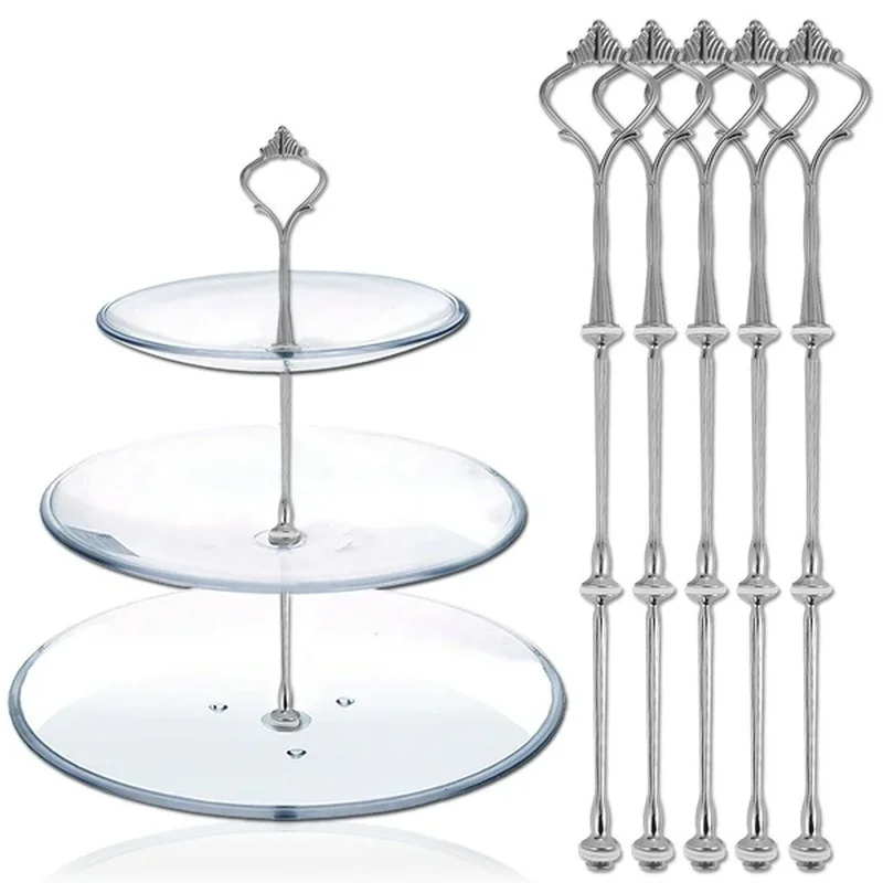 1set Crown Design Cake Stand (Plate Not Included) Zinc Alloy 2-3 Layers Wedding Cake Plate Stand Cake Fruits Placed Tool