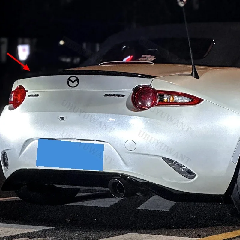 For Mazda MX-5/ Miata ND 2016+Rear Trunk Spoiler Black Car Rear Boot Lid Highkick Spoiler Wing Lip