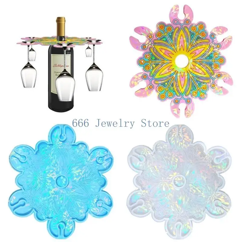 F2TD قوالب سيليكون متينة قابلة لإعادة الاستخدام لرف النبيذ المجسم قالب من السيليكون