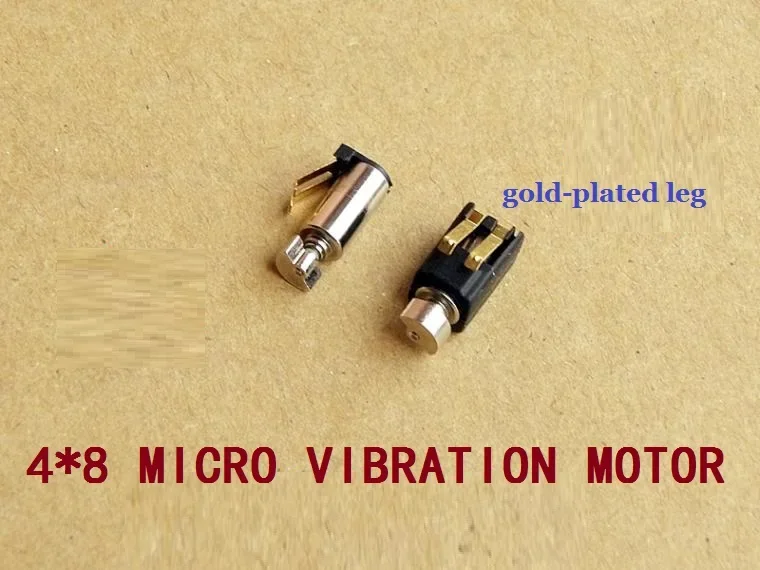 초소형 중공 컵 모터 및 진동기, 금도금 다리, 매우 강한 진동, 1.5-3 V, 0.03-0.06 A, 4*8mm, 100 개/로트