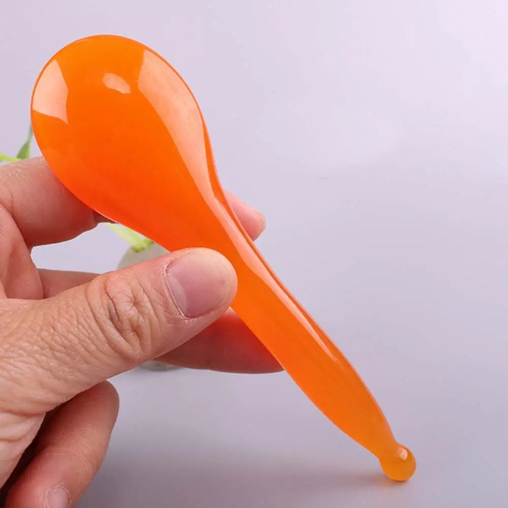 Portable Wrinkle Remove Natural Jade Spoon Shape Body Massager Massage Wand Gua Sha Stick Massage Tools Gua Sha Scraper