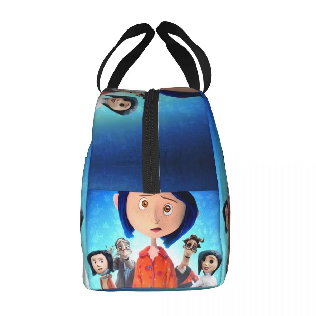 Custom Halloween Coraline Horror Movie Lunch Bag Women Cooler Warm Insulated Lunch Box for Student School Food Picnic Tote Bags