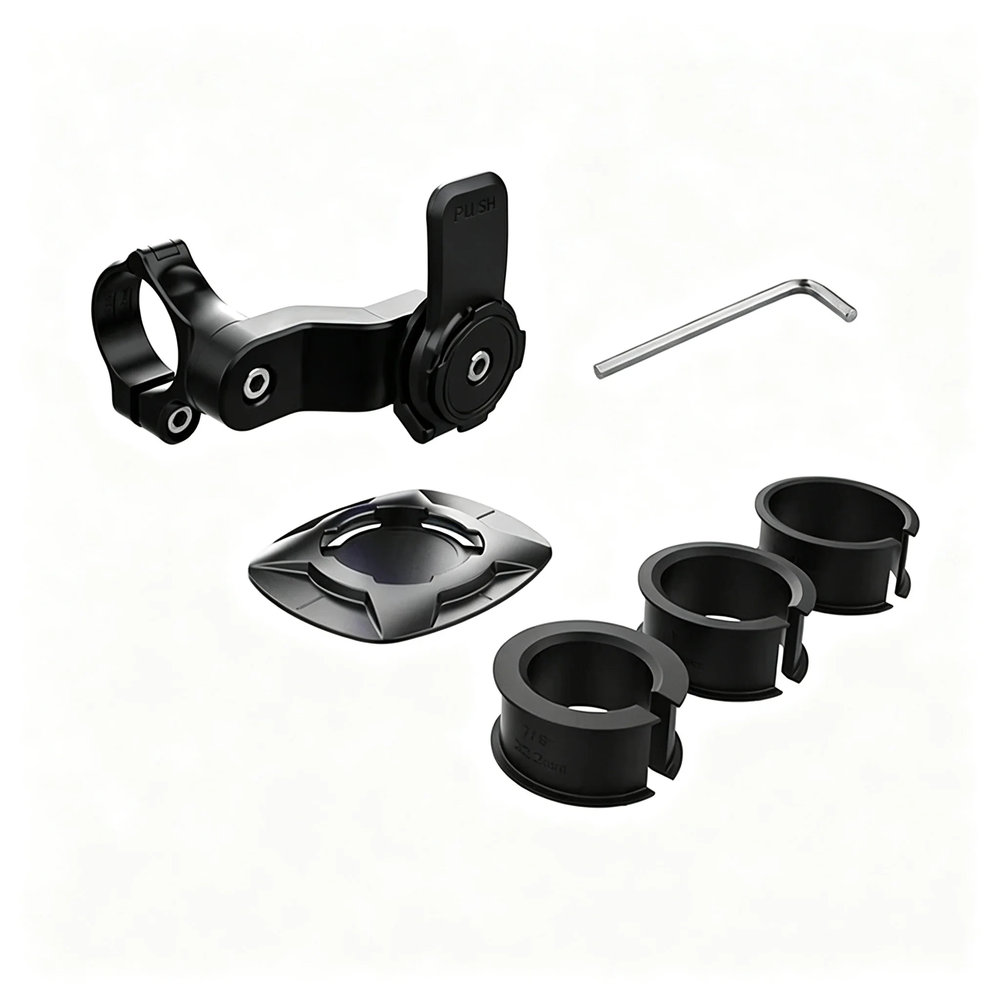 1 set motor- en fietssturen, mobiele telefoonhouder, navigatie- en accessoires voor motorrijden, afneembaar, 360 graden draaibaar. ° Rotatie