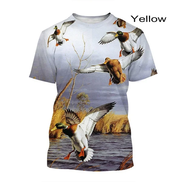 Summer Animal Duck Hunting 3d Printing T-shirt Fashion Men\'s Casual Short-sleeved Harajuku Hip-hop Street Style Unisex T-shirt