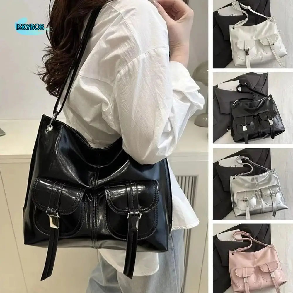 

Minority Design Fashionable Tote Bag Multi-Pouch PU Underarm Bag Vintage Large Capacity Shoulder Bag Outdoor