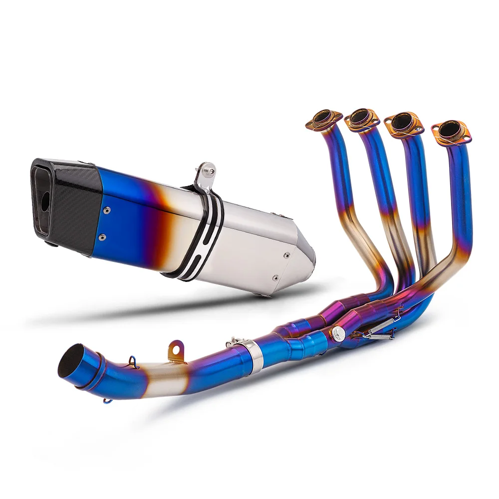 

STLF For Z800 Exhaust Full Systmes Motorcycle Carbon Tip Muffler Front Mid Pipe Racing Slip on Stainless Steel Tube 51mm