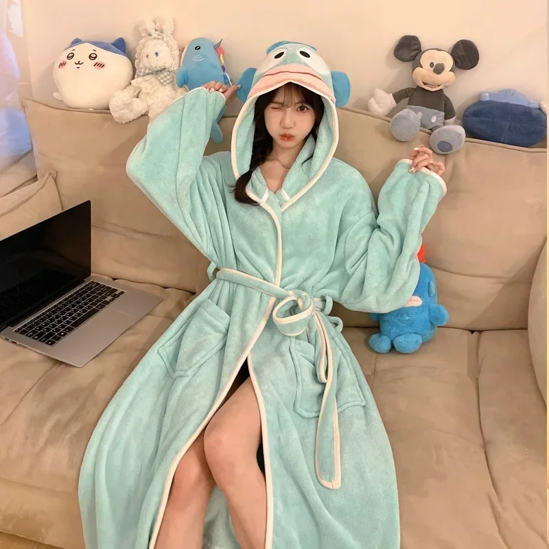 Ugly fish pajamas new pajamas winter plush bathrobes women's suit women's clothing Sanrio lounewear ugly fish women's pajamas yh