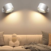 LED Indoor Wall Lamps with 2000mah Rechargeable Battery 360 Rotation Wall Light Adjustable Modern Nordic Fixtures Bedroom Decor