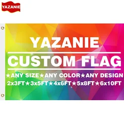 Any Size Custom Polyester Flag Print Photo Logo Text Banner 3x5/2x8/4x6/5x8FT for Indoor Outdoor Decor Sport Gift Party Car Flag