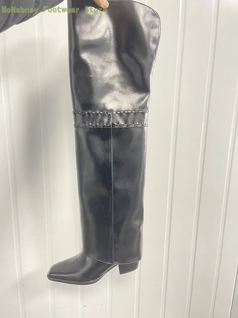 

Сапоги выше колена на массивном высоком каблуке с квадратной головкой Фиолетовые сапоги Прямые женские сапоги в стиле ретро Европейская мода Новые сапоги