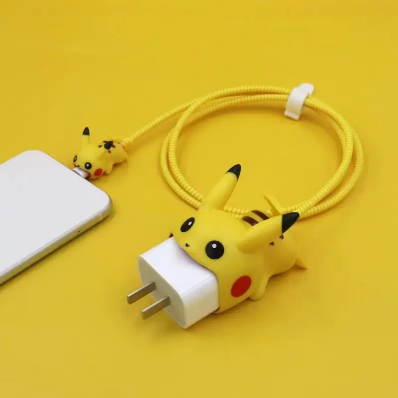 Pikachu veri kablosu koruyucu kol moda karikatürler şekil toka Usb şarj kablosu konu koruyucu kapak oyuncaklar