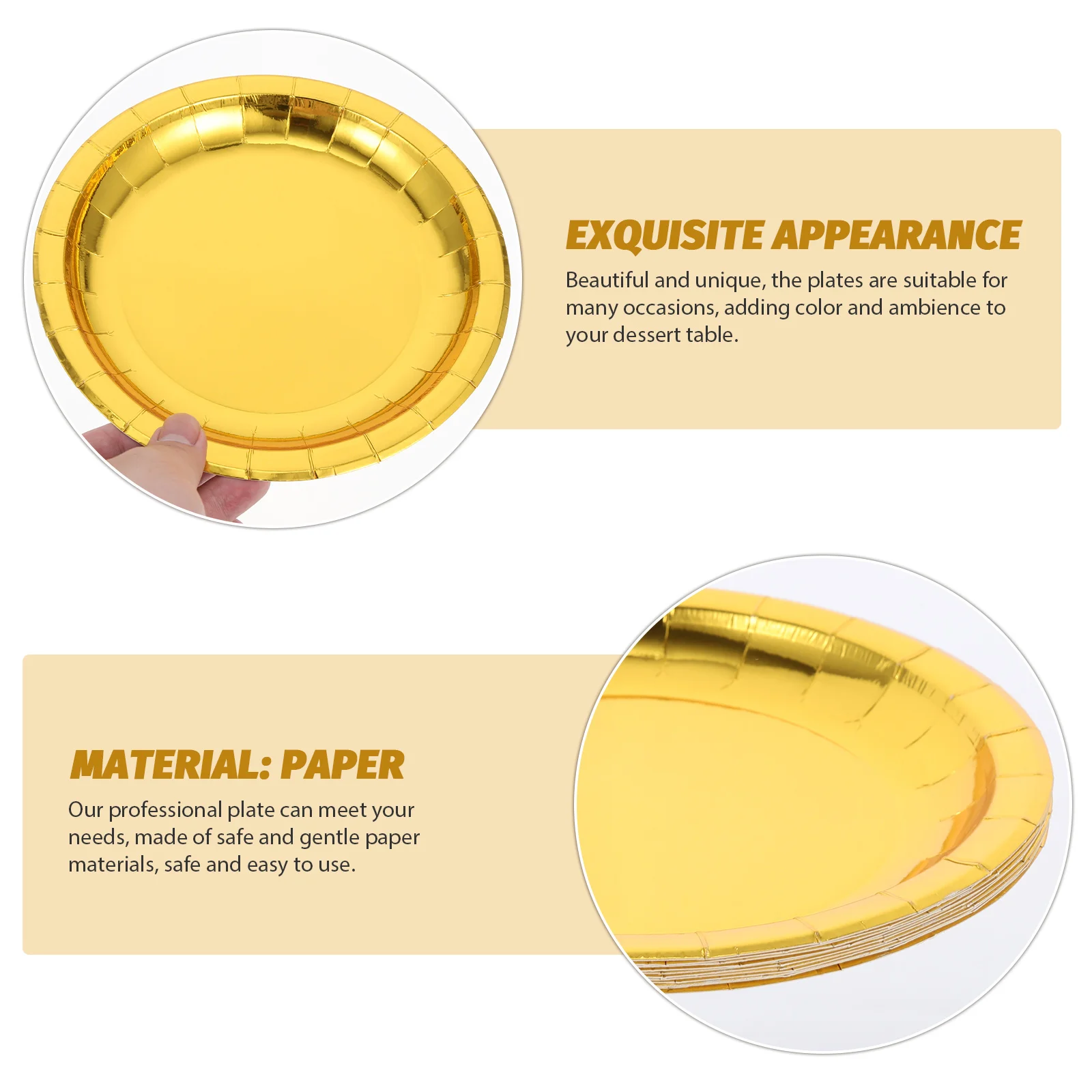 

30pcs Disposable Cake Plates Paper High End Material Safe Hygienic Sturdy Durable Lightweight Perfect Serving Food