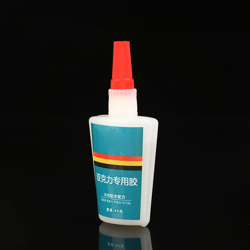 1Pc 40g Strong Instant Acrylic Glue PMMA Adhesive ABS Transparent Plexiglass PVC Plastic Glue Waterproof Fast Curing Glue