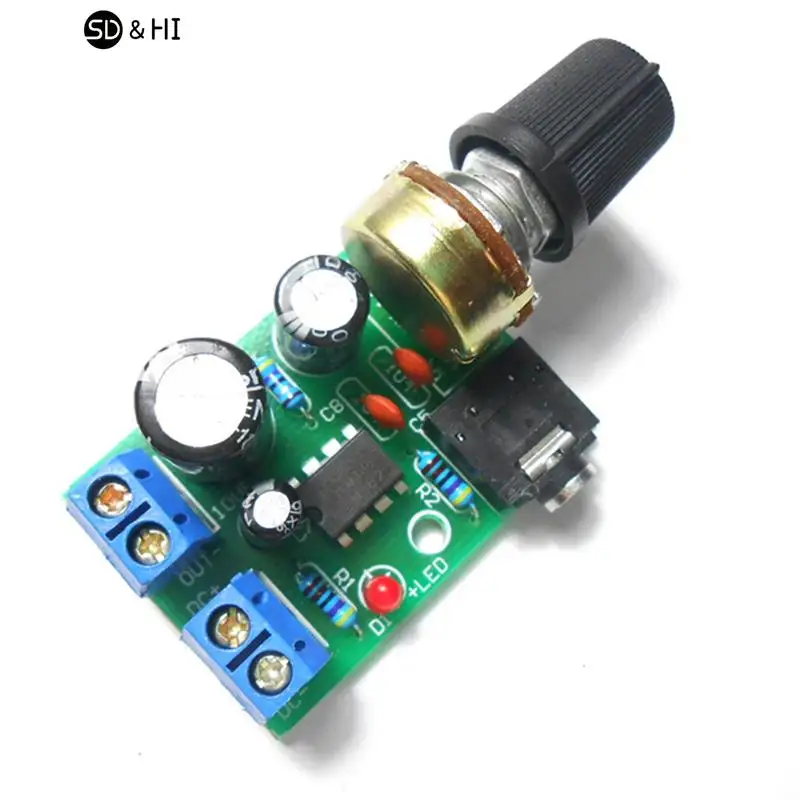 1pc LM386 10W Audio Amplifier Board Mono 3.5mm DC 3-12V Volume Control