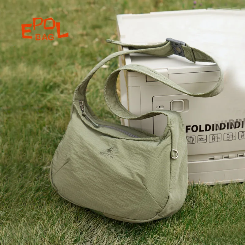

EPOL Outdoor Lightweight Crossbody Bags Mobile Phone Small Bag Female Oxford Pleated Women's Bags Versatile Shoulder Bag 3059-10