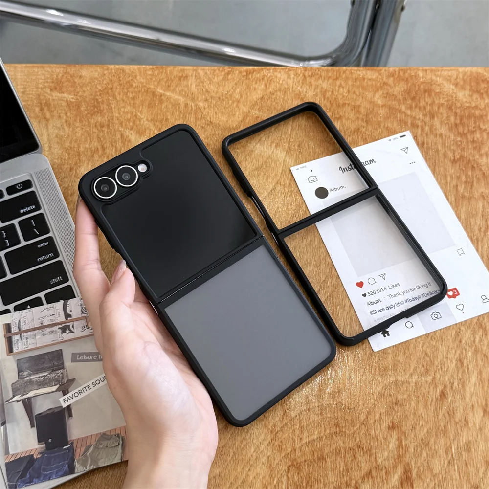 Etui na telefon Samsung Galaxy Z Flip 7 6 5 ZFlip7 FE, matowe, przezroczyste, składane, odporne na wstrząsy, ochronne, silikonowe.