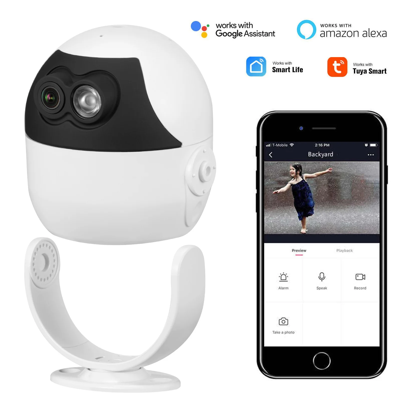 2MP 1080P Tuya APP 8X Zoom Wireless WIFI IP Camera AI Humanoid Detection Home Security CCTV Intercom Baby Monitor