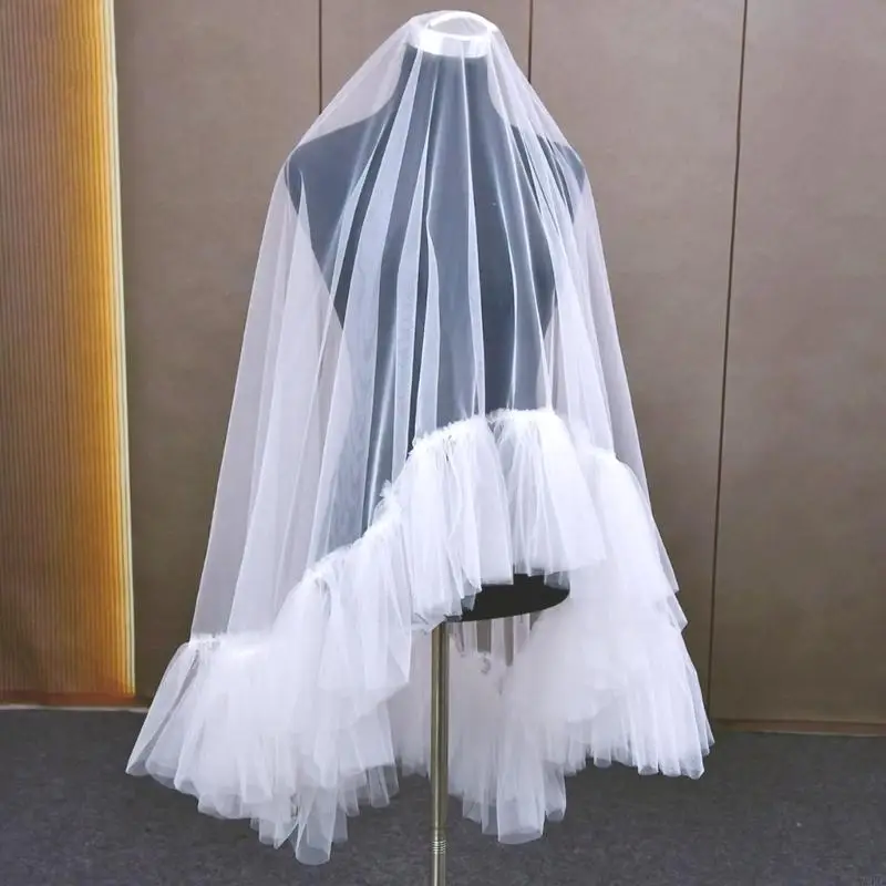 

72XE Charm Wedding Veils Short Bridal Veils Laces Veils Romantics Wedding Veils