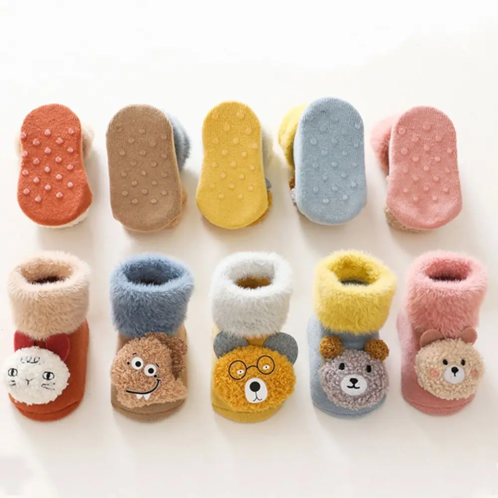 

Cute Autumn Leg Warmers Winter Thick Newborn Baby Anti Slip Floor Socks Cartoon Doll Socks Soft Cotton Socks Animal Baby Socks