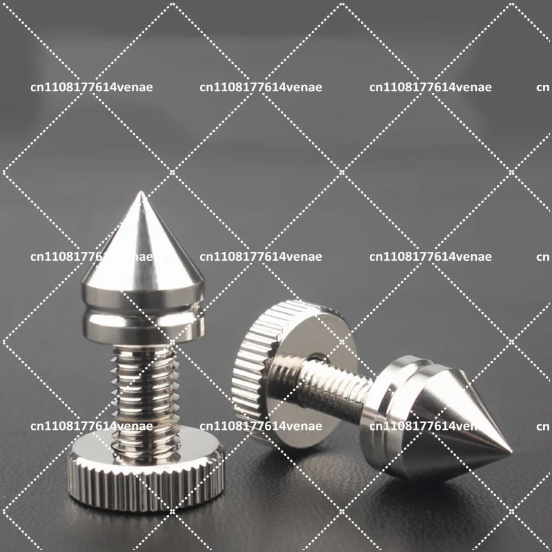 4PCS M6 M8 Audio Speaker Amplifier Spikes Pure Copper Rhodium Plated Shock Pad Speaker Feet Stand