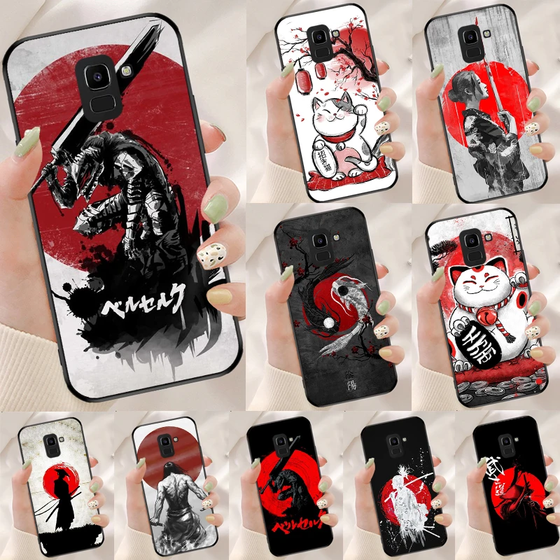 Red Sun Japanese Anime Phone Case For Samsung J1 J3 J5 J7 2016 A3 A5 2017 J8 A6 A7 A8 A9 2018 J4 J6 Plus Cover