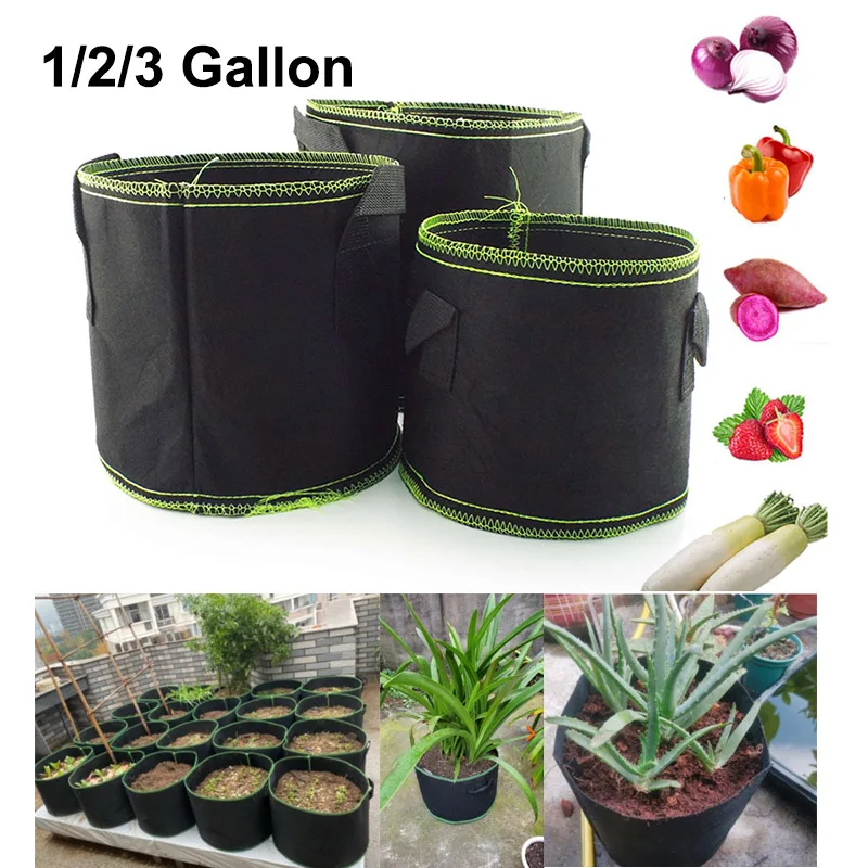 1 2 3 gal Plant Grow Bags flower Planter Pots Non-Woven Fabric Nursery Flower Pots Tree planting Bag Growth For Veg