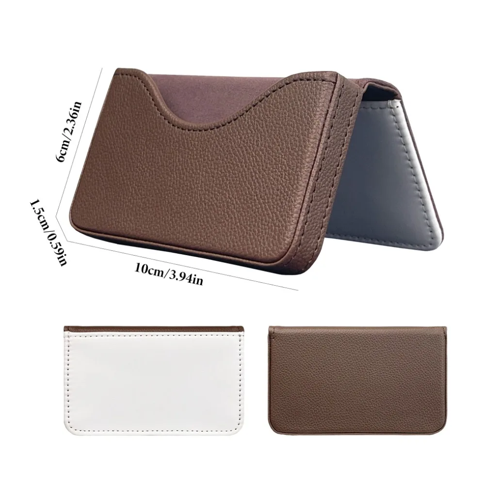 DIY Blank Name Card Holder PU Leather Lightweight Thermal Dye Sublimation Card Case Card Organizer Elegant Design