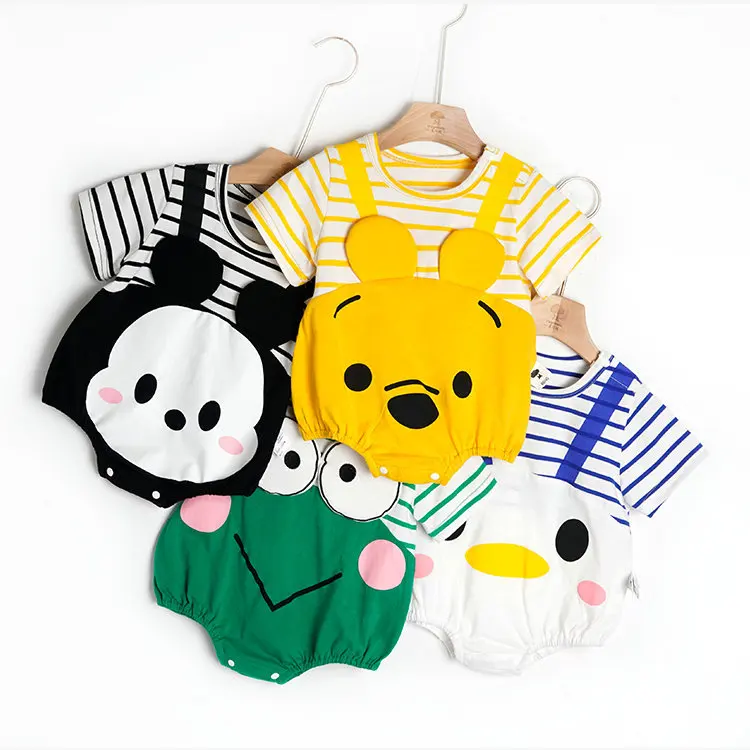 

Disney Winnie The Pooh Rompers Baby Onesie Short Sleeve Summer New Triangle Clothes Cute Super Cute Newborn Bag Farts