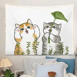Cute Cure Cat Background Fabric Girl Heart Hanging Cloth Student Room Decorative Wall Cloth
