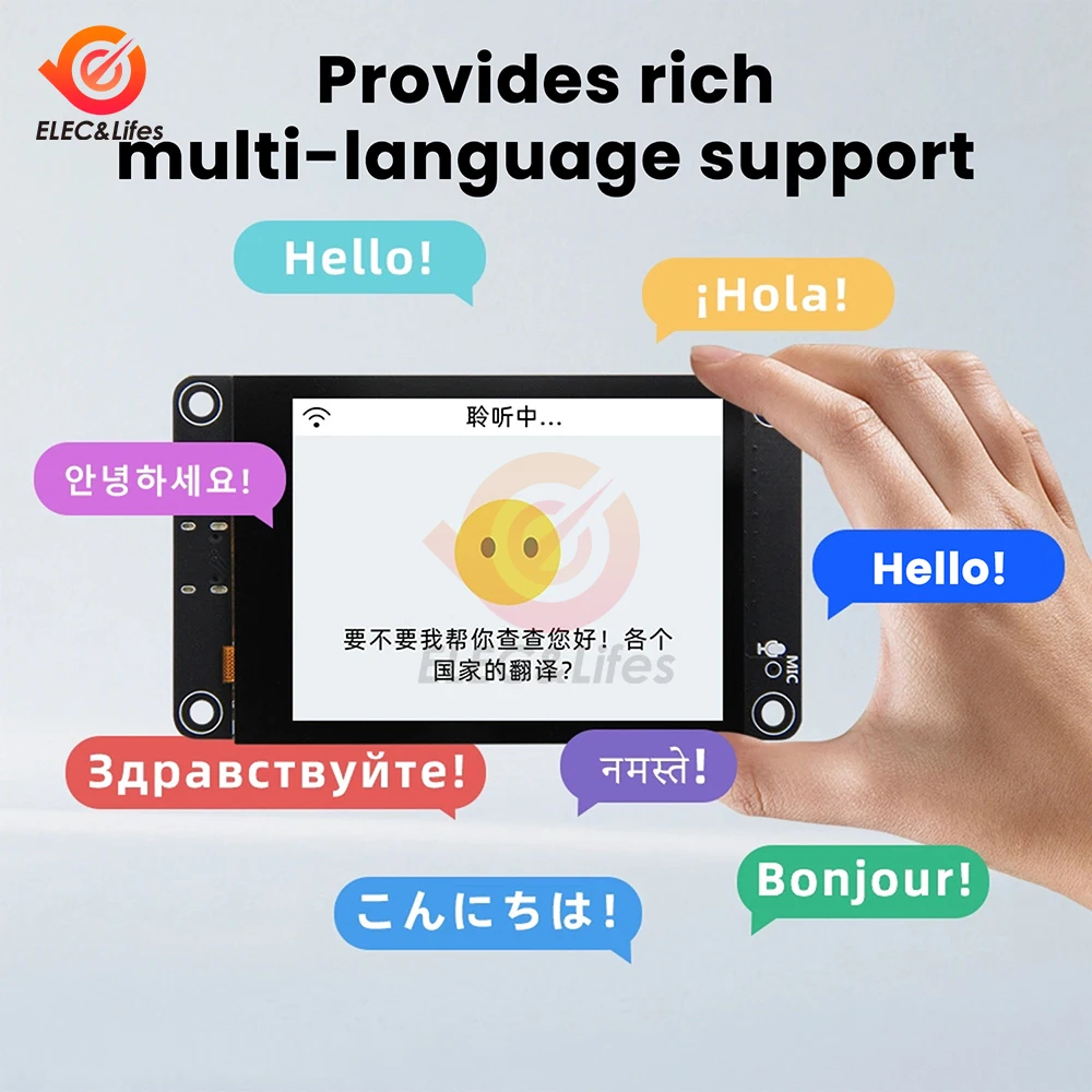 لوحة تطوير ESP32-S3 مع شاشة ملونة TFT مقاس 2.8 بوصة معالج ثنائي النواة وحدة عرض ذكية تعمل بالواي فاي وبلوتوث لـ Xiaozhi AI