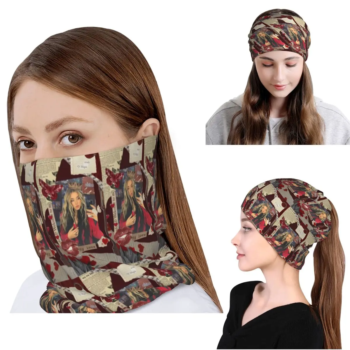 

Spanish Lola Indigo Bandana Neck Gaiter Mask Scarf Warm Balaclava Beanies Hat for Men Women Adult Windproof