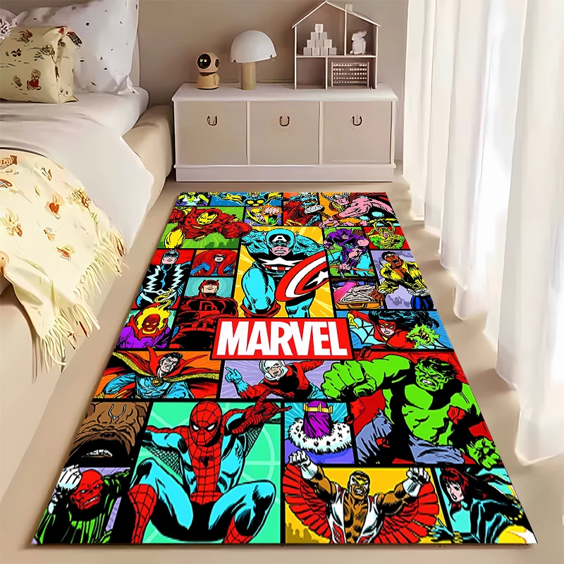 Disney Marvel-Avengers Superhero Area Rug,Carpet for Home Living Room Bedroom Sofa Doormat Kitchen Decor,Non-slip Floor Mat