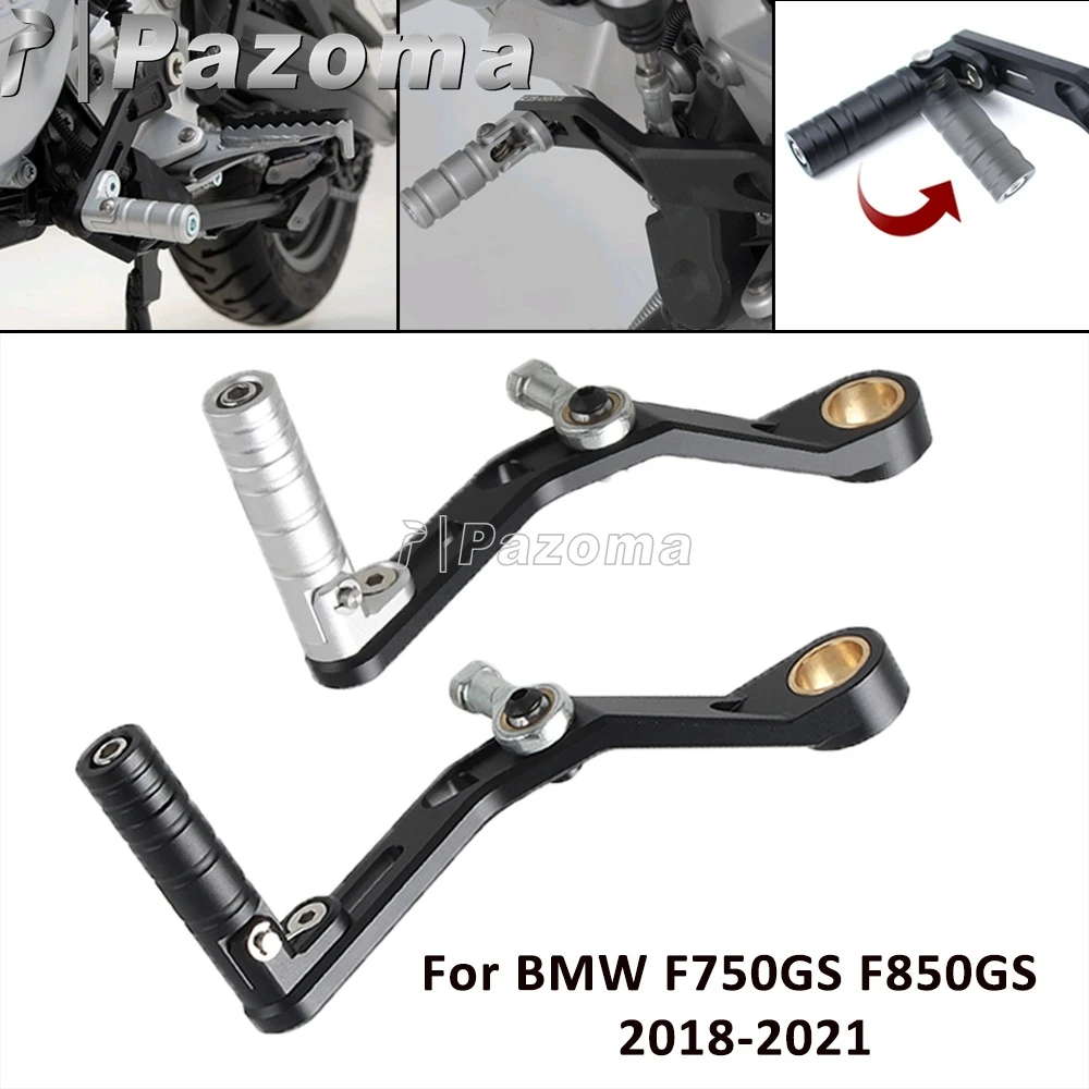 For BMW F750GS F850GS ADV Adventure Motorcycle Flexible Foot Toe Peg Silver Pedal Shift Lever Aluminum Gear Shifter Lever Pedal