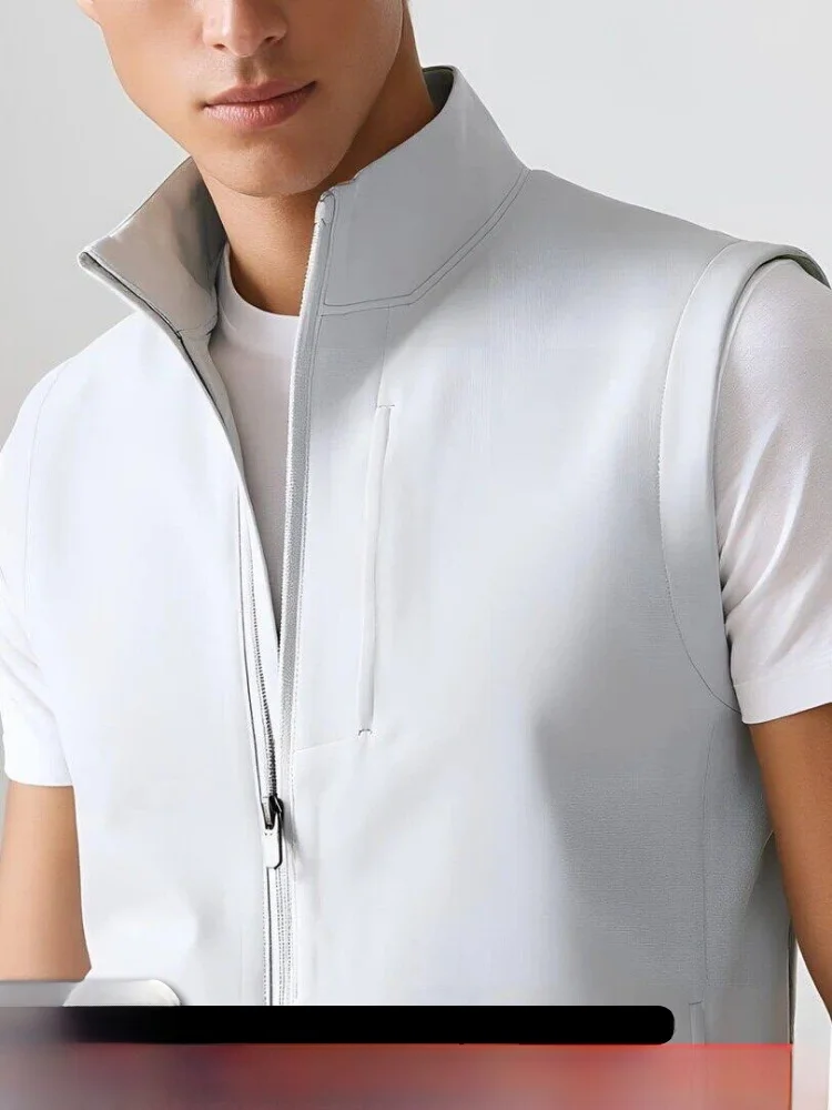 

Мужской спортивный жилет 3D Tailored Spring Outdoor с воротником-стойкой, модный, из дышащего полиэфирного волокна, влагоотводящий, для многослойной носки
