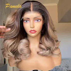 Super Double Drawn Honey Blonde Glueless Wig Human Hair Ready To Go Body Wave 250% Density 13x4 HD Transparent Lace Frontal Wigs