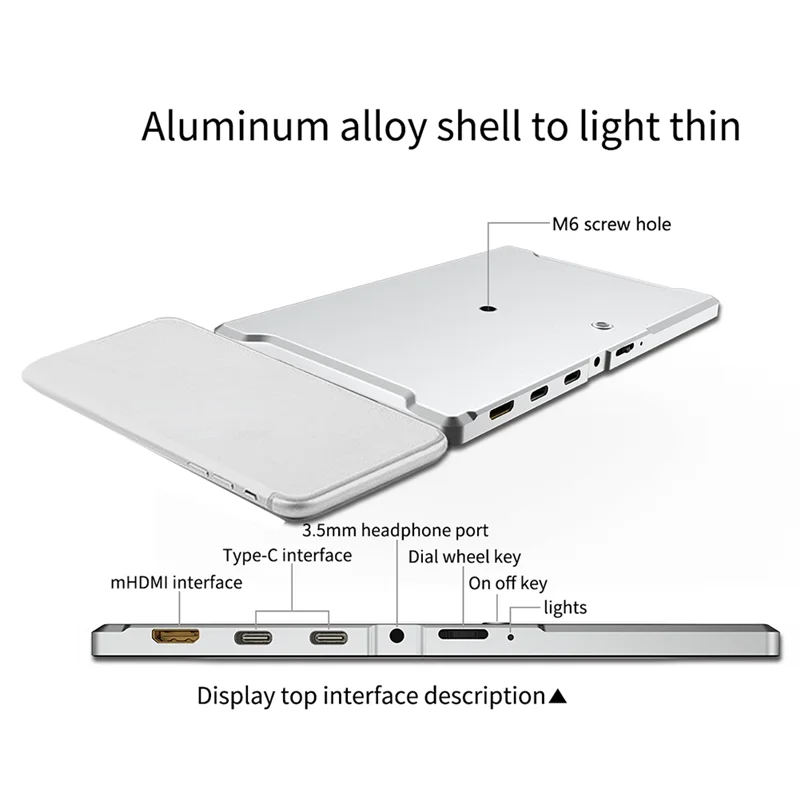Monitor Portátil HD, Monitor de Jogos Compatível com HDMI Tipo C, 1280x800 para Switch Laptop, Plug EUA, 7"