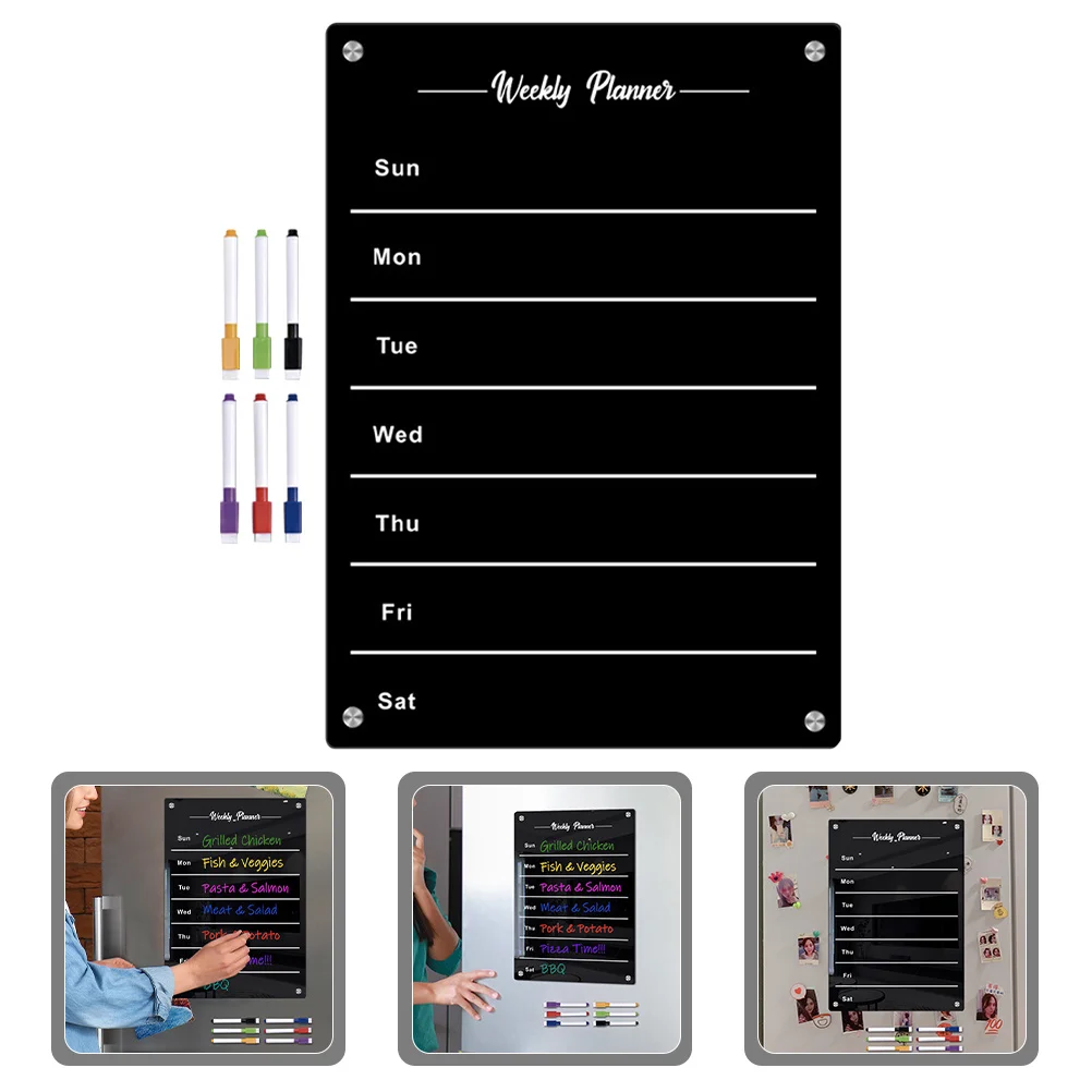 

1Set Magnetic Daily Planner Board Smooth Surface Reusable Fridge Memo Board for Home Office Study Magnetic to Do List for Fridge