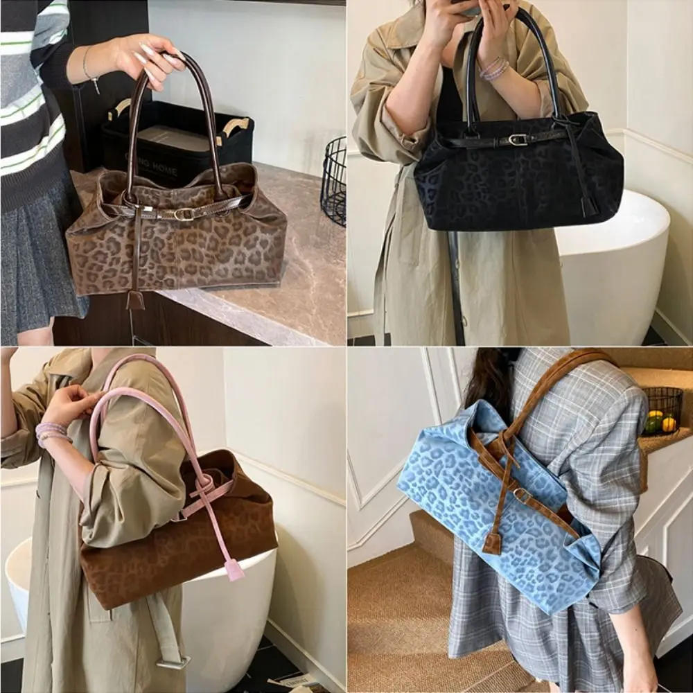 

Stylish PU Leopard Print Tote Bag Versatile Casual Satchel Large Capacity Women's Shoulder Bag Commute