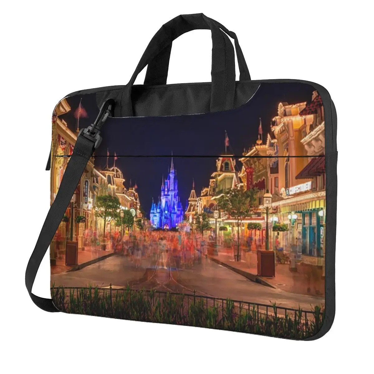 

Nighttime On Main Street USA Crossbody Laptop Bag Case Computer Bag 13 14 15.6 Inch Notebook Pouch for Macbook Pro Lenovo