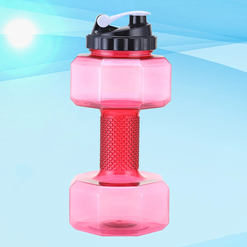 

Fitness Dumbbell Water Bottle Petg Material Large Capacity Weightlifting Cup Sports Kettle For Gym Workout Travel Home Use Red