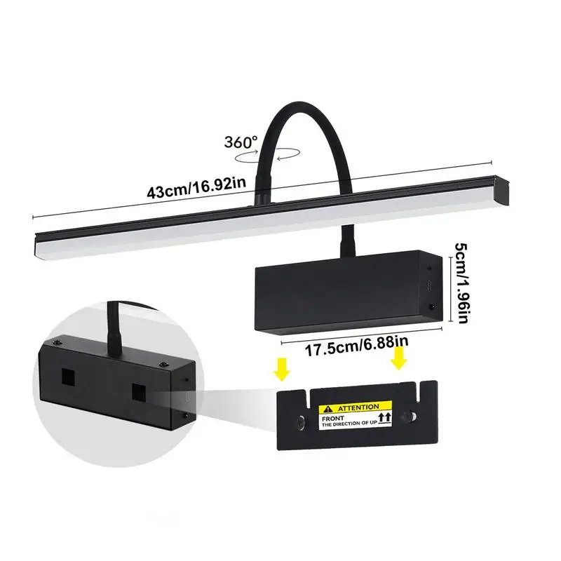 Picture Lights For Wall Wall Picture Light Rechargeable With Remote 3 Color Modes Wireless Dimmable LED Lamp With Timer For