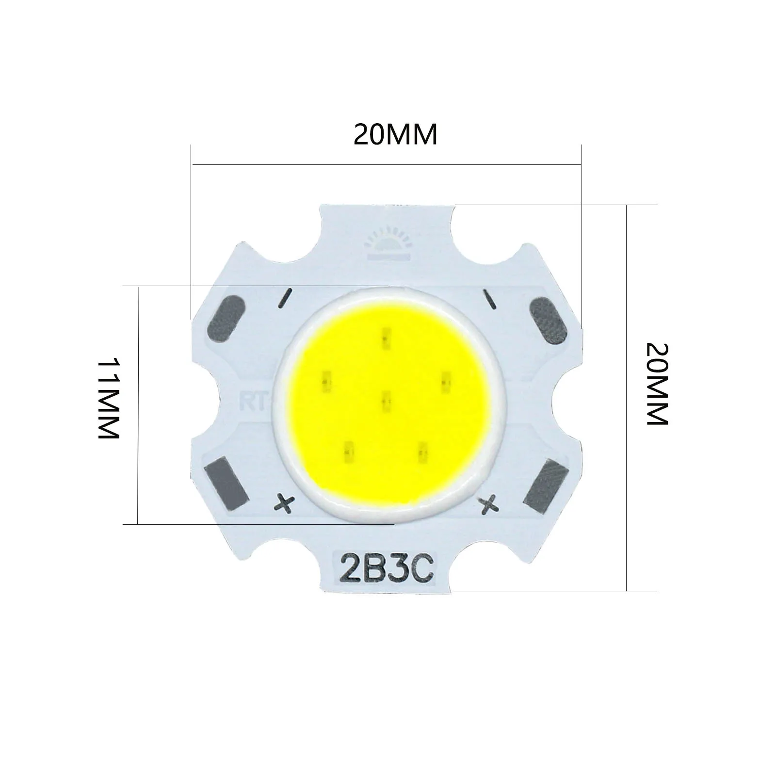 Imagem -02 - Grânulos de Luz Led Cob de Alto Brilho 3w 5w 7w 10w 250ma Ra70 20 mm Holofotes Downlights 10 Pcs